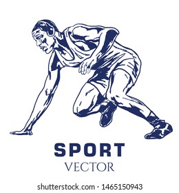 Hand sketch of Wrestling. Vector illustration