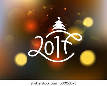 Hand sketched 2017 logotype, badge and icon typography. Hand drawn lettering of 2017 for Christmas/New 2017 Year greeting card template.