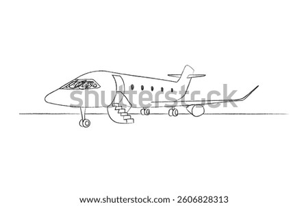 Hand Sketched Airplane Route Map