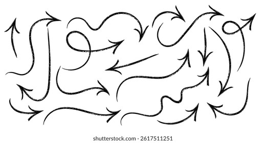 Hand sketched arrow icons in minimal black line style