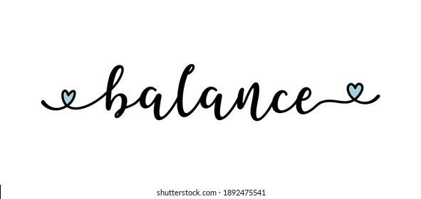 Hand Sketched Balance Word Banner Lettering Stock Vector (Royalty Free ...