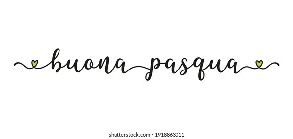 Hand sketched BUONA PASQUA quote in Italian as banner. Translated Happy Easter. Holliday Lettering