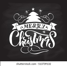 Hand sketched Christmas logotype, badge/icon typography.Lettering 'Merry Christmas' for Christmas/New Year greeting card, invitation. New 2018 Year banner, poster. Merry Christmas lettering typography