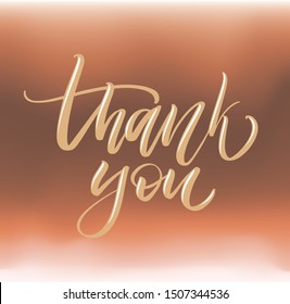 Hand sketched curve text thank you as design element