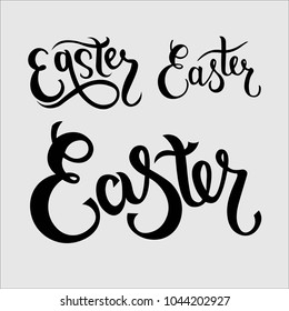 Hand sketched Easter text set as Pascha logotype, badge and icon. Resurrection Sunday postcard, card, invitation, poster, banner template lettering typography. Seasons Greetings