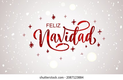 Hand sketched Feliz Navidad card, badge, icon typography. Lettering Feliz Navidad for Christmas, New Year greeting card, invitation template, banner, poster. Vector EPS10.