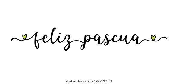 Hand sketched FELIZ PASCUA quote in Spanish as banner. Translated Happy Easter. Lettering for poster, label, sticker, flyer, header