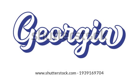 Hand sketched GEORGIA text. 3D vintage, retro lettering for poster, sticker, flyer, header, card