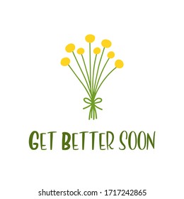 Hand sketched "Get better soon" quote. Lettering for poster, label, sticker, flyer, header, card, banner, header.