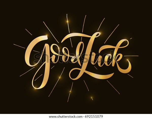 Handskizzierte Good Luck T Shirt Schrift Schrift Stock Vektorgrafik Lizenzfrei