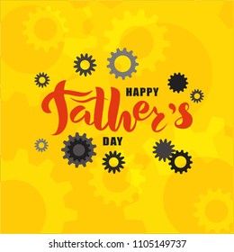 Hand sketched Happy Father’s Day text. Lettering typography for logo, badge, icon, card, invitation and banner template. Greeting card for Fathers Celebration. Vector illustration.