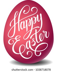 Hand sketched Happy Easter text as Pascha logotype, badge and icon. Drawn Resurrection Sunday postcard, card, invitation, poster, banner template lettering typography. Seasons Greetings
