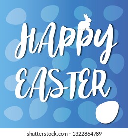 Hand sketched Happy Easter text as Pascha logotype, badge and icon. Drawn Resurrection Sunday postcard, card, invitation, poster, banner template lettering typography. Seasons Greetings