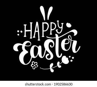 Hand sketched Happy Easter text as logotype, badge and icon. Easter postcard, card, invitation, flyer, banner template. Easter lettering typography. Season's Greetings. 