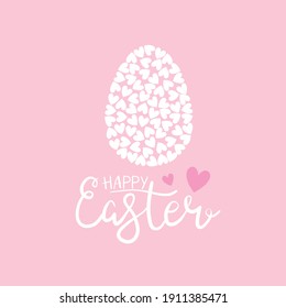 Hand sketched Happy Easter text as Pascha logotype, badge and icon. Drawn Resurrection Sunday postcard, card, invitation, poster, banner template lettering typography.