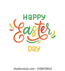 Hand sketched Happy Easter text. Drawn Resurrection Sunday postcard, card, invitation, poster, banner template lettering typography. Seasons Greetings