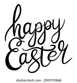 Hand sketched Happy Easter text. Drawn Resurrection Sunday postcard, card, invitation, poster, banner template lettering typography. Seasons Greetings