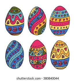 Hand sketched Happy Easter text as logotype, badge and icon. Drawn  postcard, card, invitation, poster, banner template. Lettering typography. Seasons Greetings