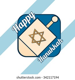 Hand sketched Happy Hanukkah logotype, badge and icon typography. Hand drawn lettering of happy Hanukkah logo template. Happy Hanukkah card template. Happy Hanukkah banner, flyer.