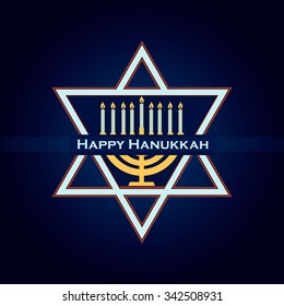 Hand sketched Happy Hanukkah logotype, badge and icon typography. Hand drawn lettering of happy Hanukkah logo template. Happy Hanukkah card template. Happy Hanukkah banner, flyer.
