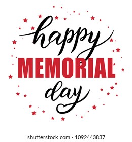 Hand Sketched Happy Memorial Day Text Stock Vector (Royalty Free ...