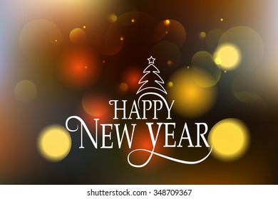 Hand sketched Happy New 2016 Year logotype, badge and icon typography. Drawn lettering greeting card template.  