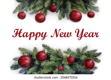 Hand sketched Happy New 2022 Year watercolor cards, badge and icon typography. Drawn of Happy 2022 New Year, for greeting card template,  flyer, holiday banners, posters, promotions