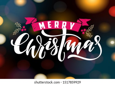 Hand sketched Happy New Year type, badge, icon lettering typography. Lettering 'Happy New Year' for Christmas greeting card, invitation template. Winter banner, poster. Merry Christmas