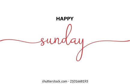 La mano esbozó el texto de Happy sunday. Tipografía con letras del patrón de banner del domingo de la Resurrección del dibujo.