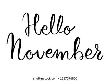 Hand Sketched Hello November Text Lettering Stock Vector (Royalty Free ...