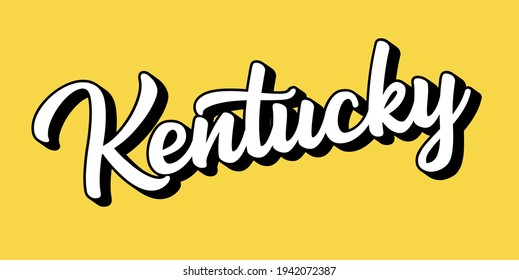 Hand sketched KENTUCKY text. 3D vintage, retro lettering for poster, sticker, flyer, header, card
