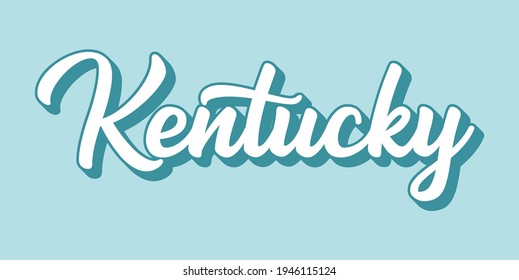 Hand sketched KENTUCKY text. 3D vintage, retro lettering for poster, sticker, flyer, header, card
