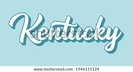 Hand sketched KENTUCKY text. 3D vintage, retro lettering for poster, sticker, flyer, header, card
