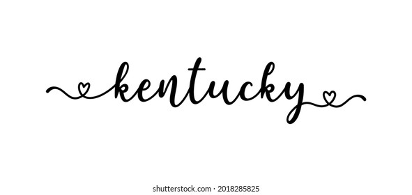 Hand sketched KENTUCKY text. Caligraphy, lettering for poster, card, clothing, wear