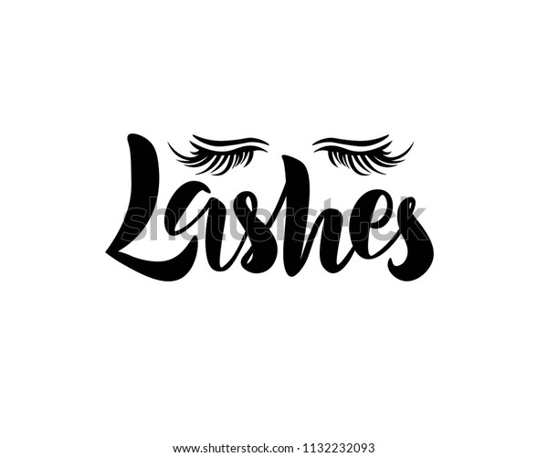 Hand Sketched Lashes Word Vector Lettering Stock Vector (Royalty Free ...