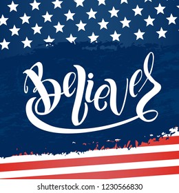 Hand sketched lettering "Believer". Template for t-shirt, design, print, poster, card,signboard. Vector lettering typography poster.