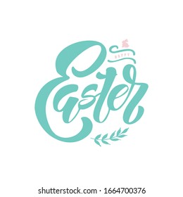 Dibujo a mano de Feliz Pascua para postal, tarjeta, invitación, afiche, pancarta Seasons Greetings. Ilustración vectorial.