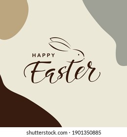 Hand sketched lettering Happy Easter for postcard, card, invitation, poster, banner Seasons Greetings. Vector illustration.