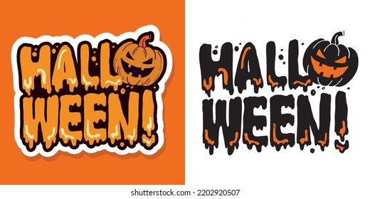 Hand sketched lettering "Happy Halloween" . Template for party banner, design, print, poster. Happy Halloween lettering typography poster.Trick or treat. Pattern, background.