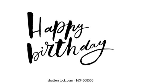 Hand Sketched Lettering Typography Birthday Brush Stock Vector (Royalty ...