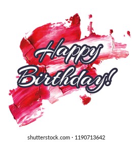 Hand sketched lettering typography sign. Happy birthday. Poster template  Greetings for logotype, badge, icon, card, postcard, logo, banner, tag. vector illustration EPS 10