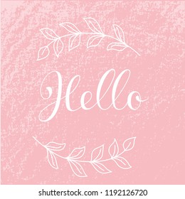 Hand sketched lettering typography sign. Hello. Poster template  Greetings for logotype, badge, icon, card, postcard, logo, banner, tag. vector illustration EPS 10