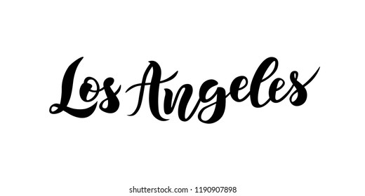 Hand sketched Los Angeles text. Vector illustration. Fashion lettering typography. Great for clothing, logo, badge, icon, card, sticker, poster, invitation, banner template. 