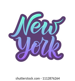 Hand sketched I love New York text. Vector illustration. Fashion lettering typography. Great for clothing, logo, badge, icon, card, poster, invitation, banner template. 