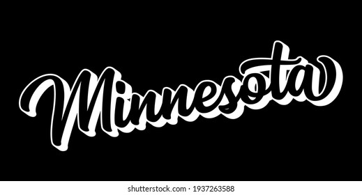 Hand sketched MINNESOTA text. 3D vintage, retro lettering for poster, sticker, flyer, header, card