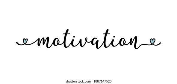 Hand sketched MOTIVATION word as banner. Lettering for  flyer, header, card, advertisement, announcement.	