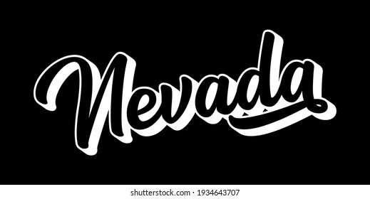 Hand sketched NEVADA text. 3D vintage, retro lettering for poster, sticker, flyer, header, card