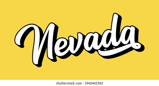 Hand sketched NEVADA text. 3D vintage, retro lettering for poster, sticker, flyer, header, card