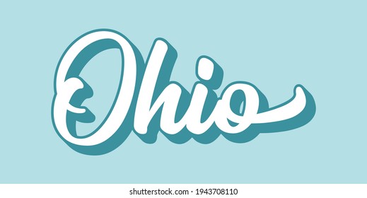 Hand sketched OHIO text. 3D vintage, retro lettering for poster, sticker, flyer, header, card