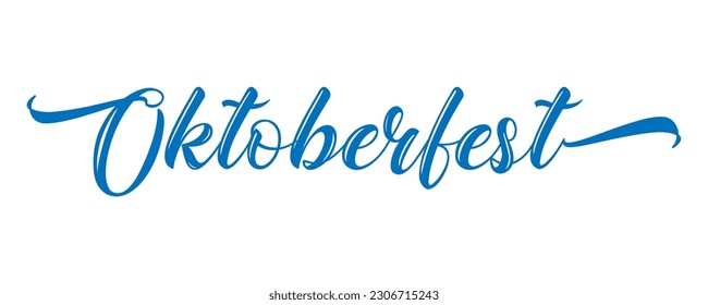 Hand sketched Oktoberfest word as header or logo. Vector illustration of Munich beer festival, Octoberfest. Drawn lettering for poster, banner, invitation.